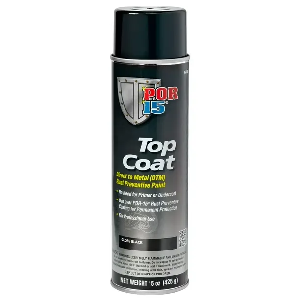 ABC45818 Top Coat Gloss Black Aerosol 425g